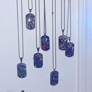 Handmade dog tags, assortment